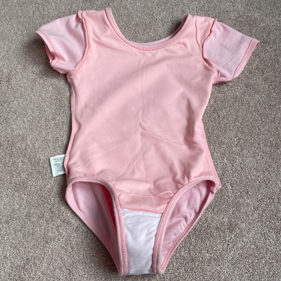 Dance leotard pink sheer sparkly skirt kids size 6 - Picture 7 of 12